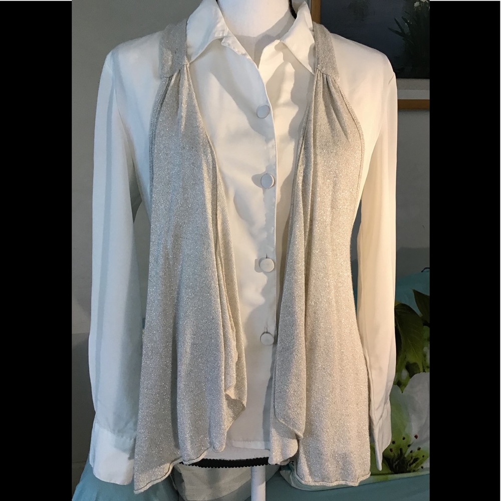 Wet Seal shiny silver vest. XS